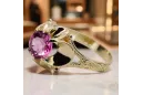 Ring Vintage Handwerk Amethyst 14 Karat Gelbgold vrc377y